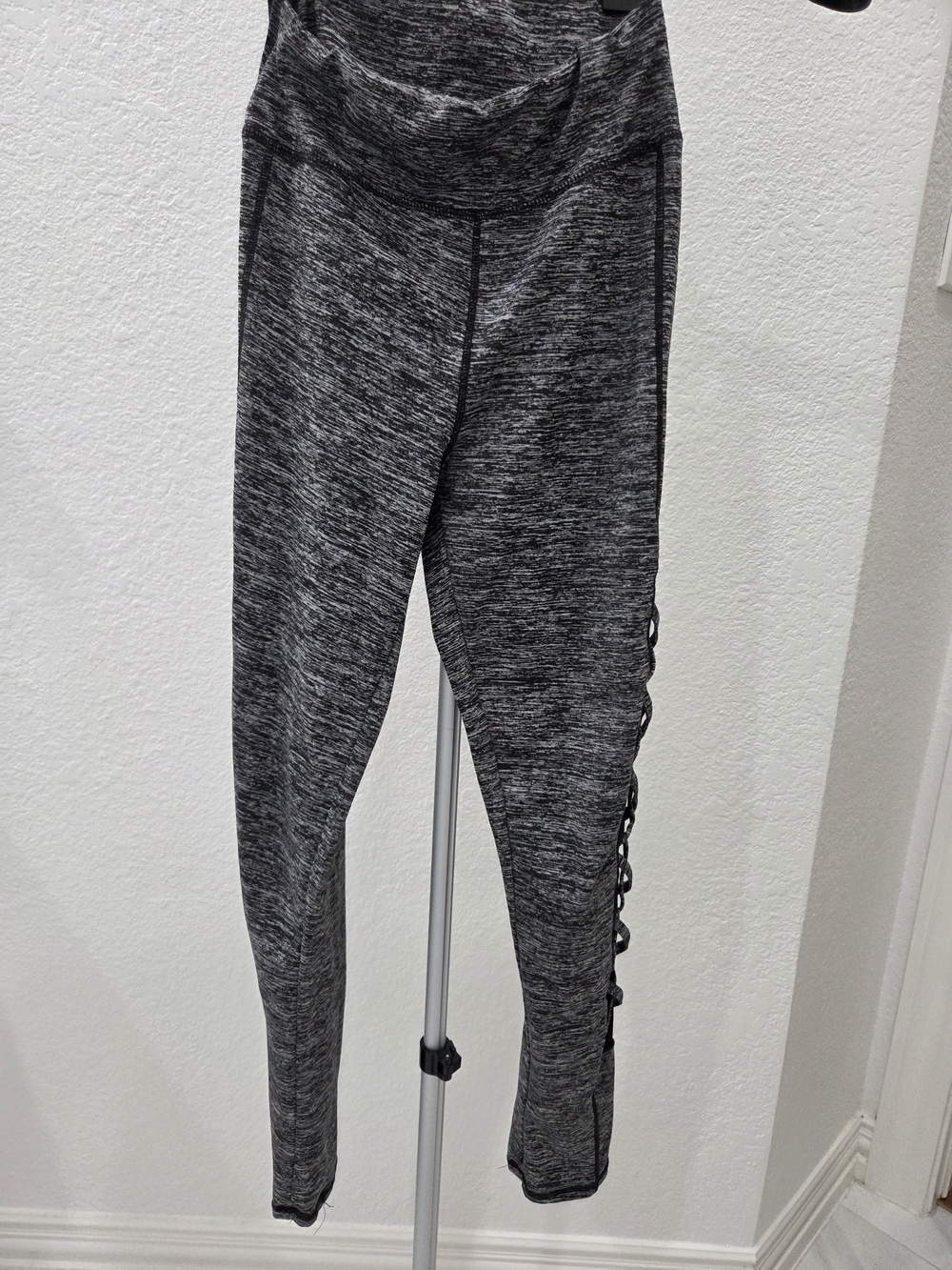 Avia Charcoal Marled Lace-Up Leggings